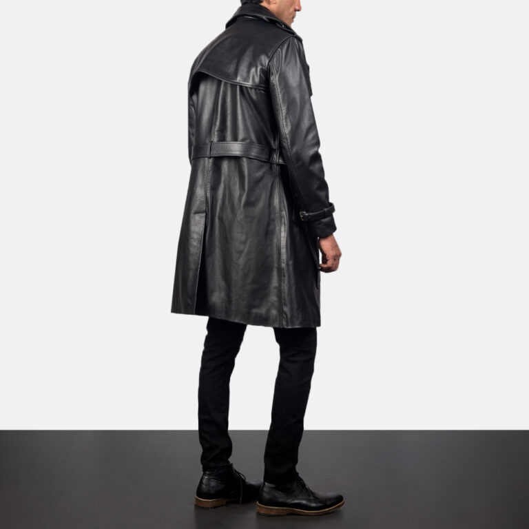 Mens Royson Black Leather Duster Coat4487-4-1557053706088